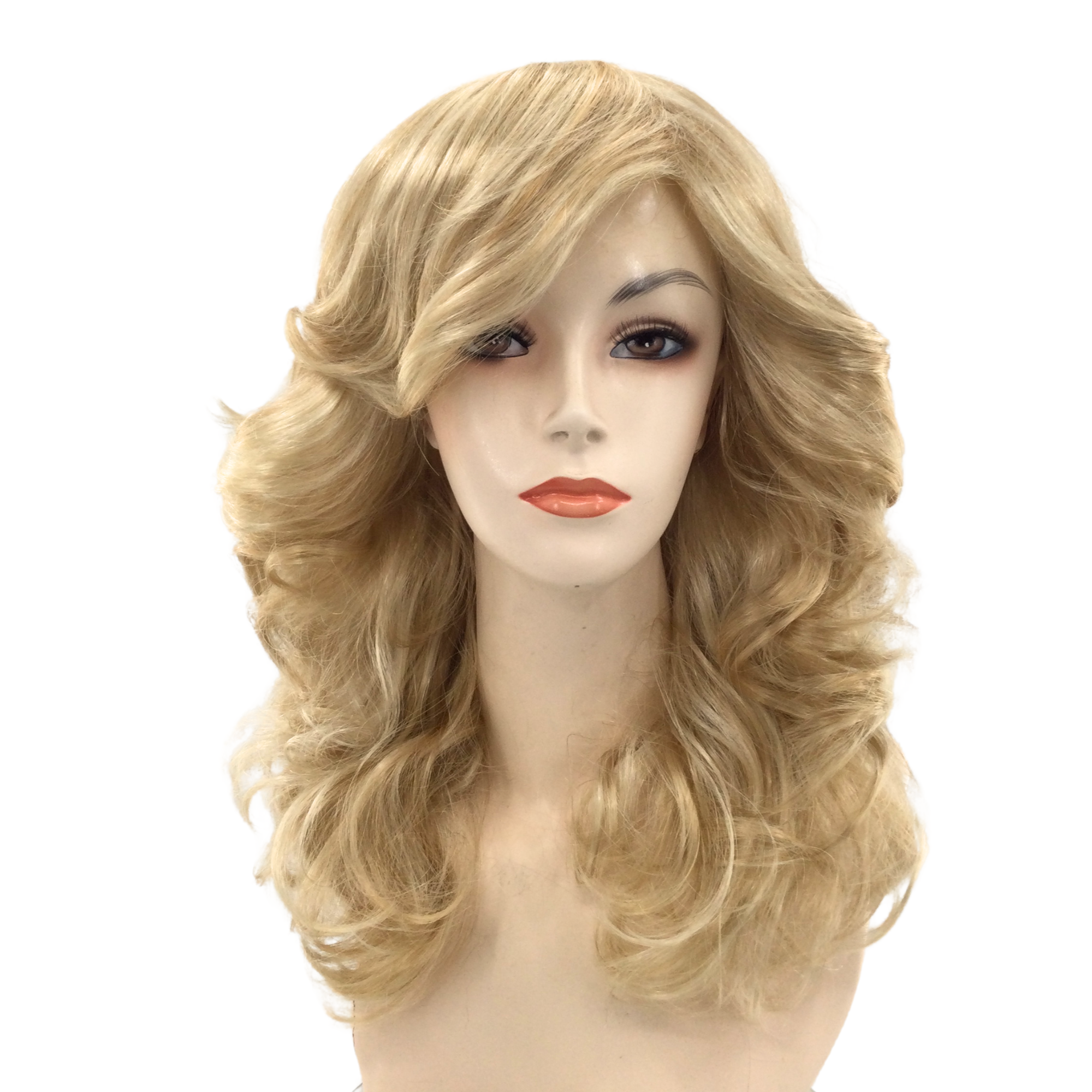 1970's Disco Queen Feathery Theatrical Costume Wig in Natural Colors