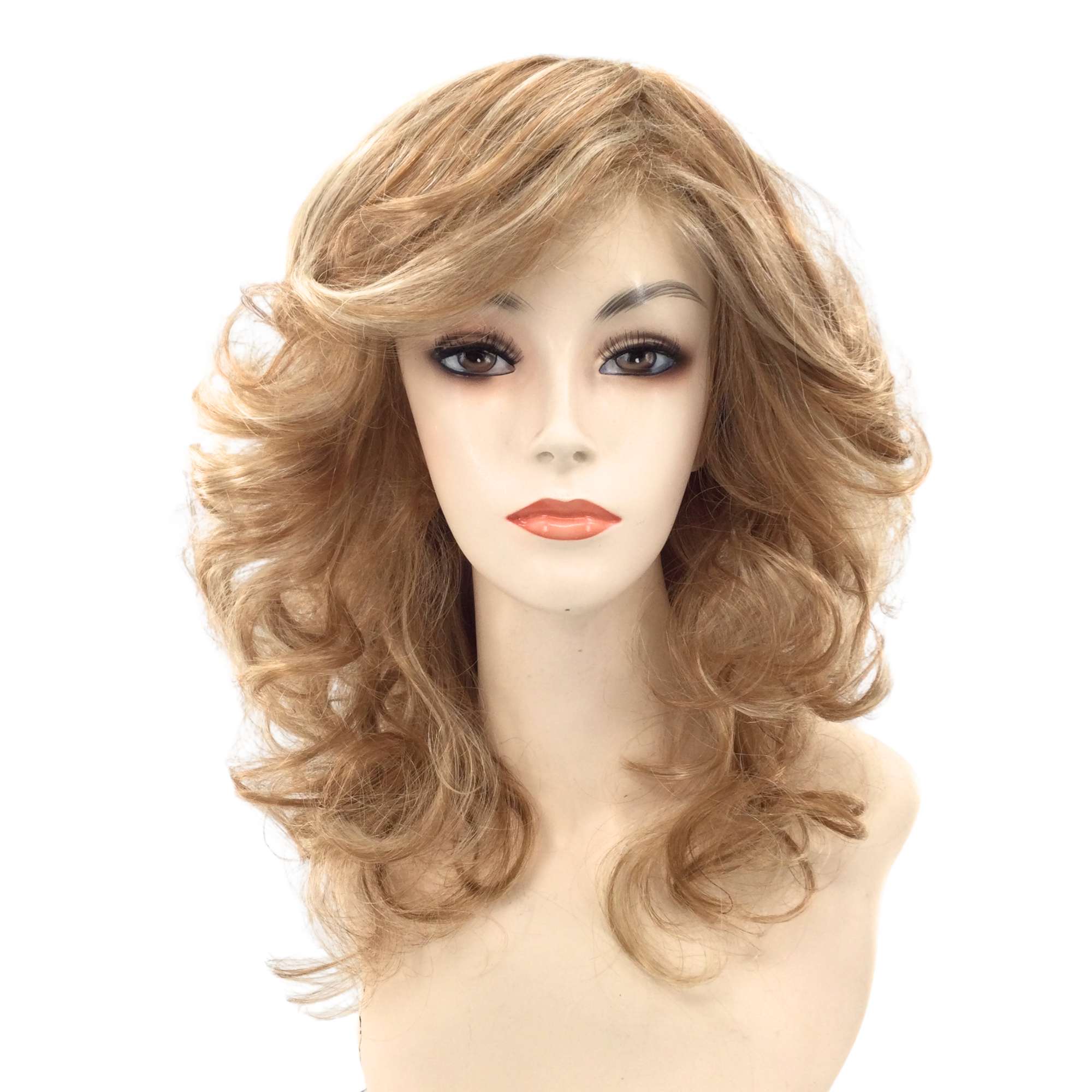1970's Disco Queen Feathery Theatrical Costume Wig in Natural Colors