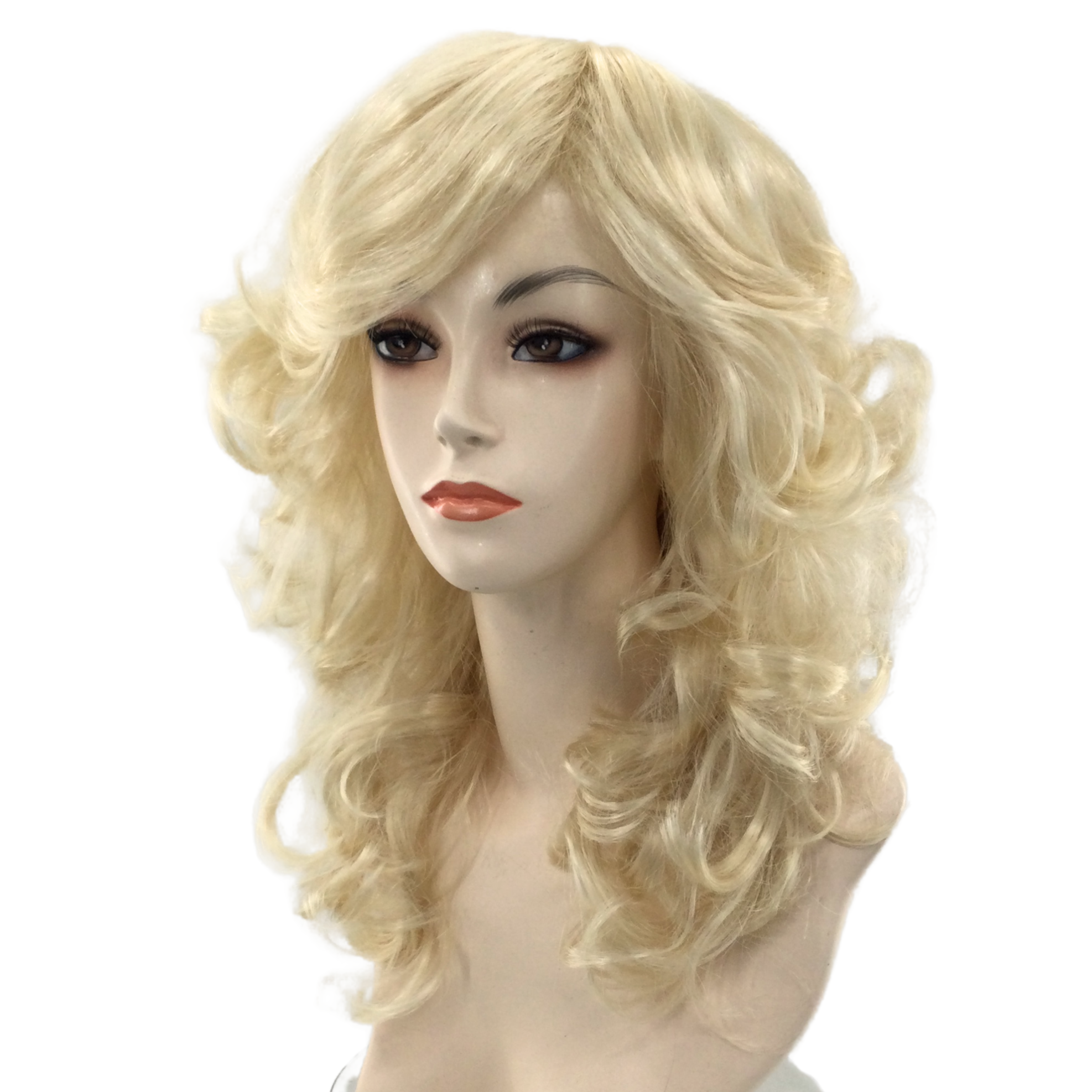 1970's Disco Queen Feathery Theatrical Costume Wig in Natural Colors