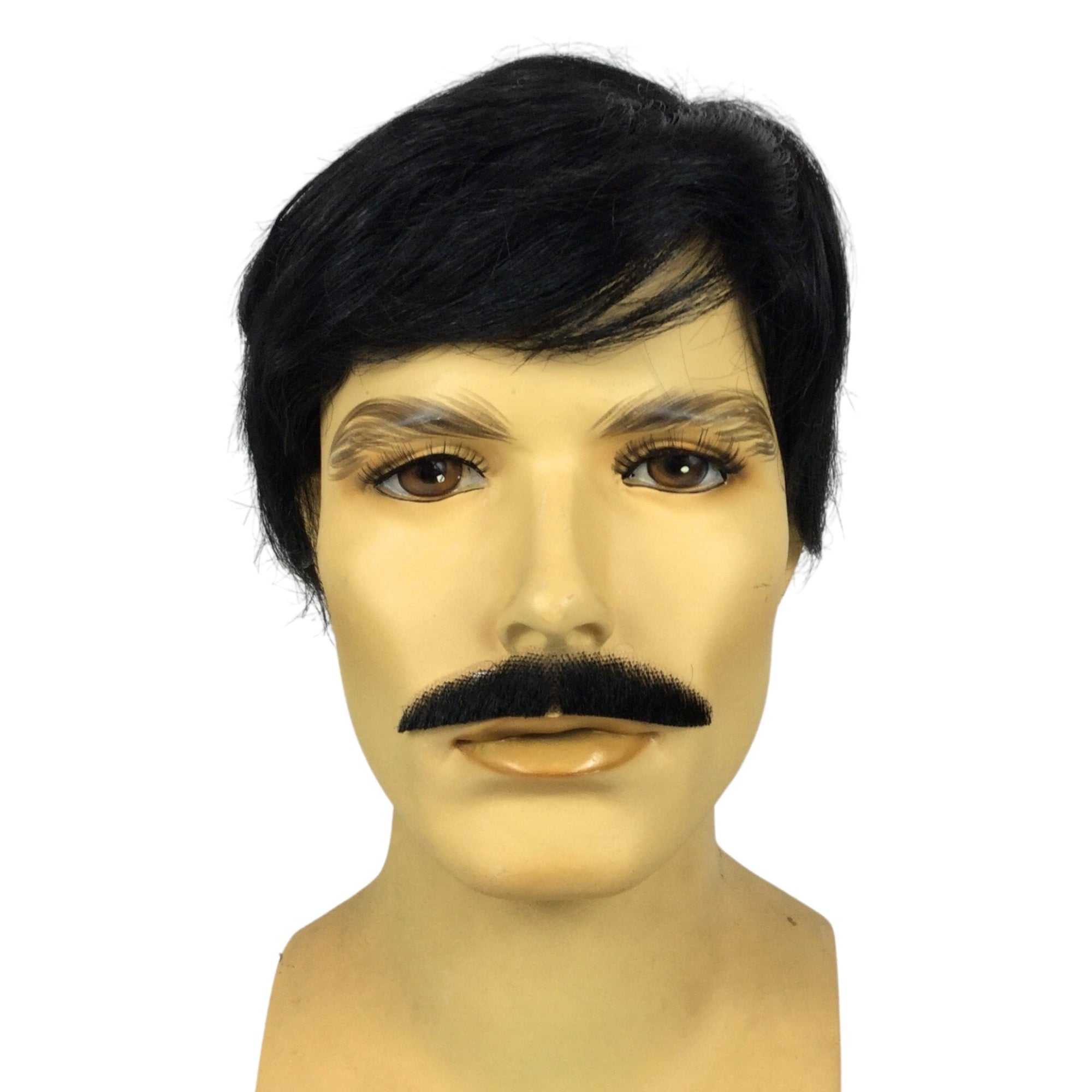 GOMEZ ADDAMS Style Theatrical Wig & Mustache Set