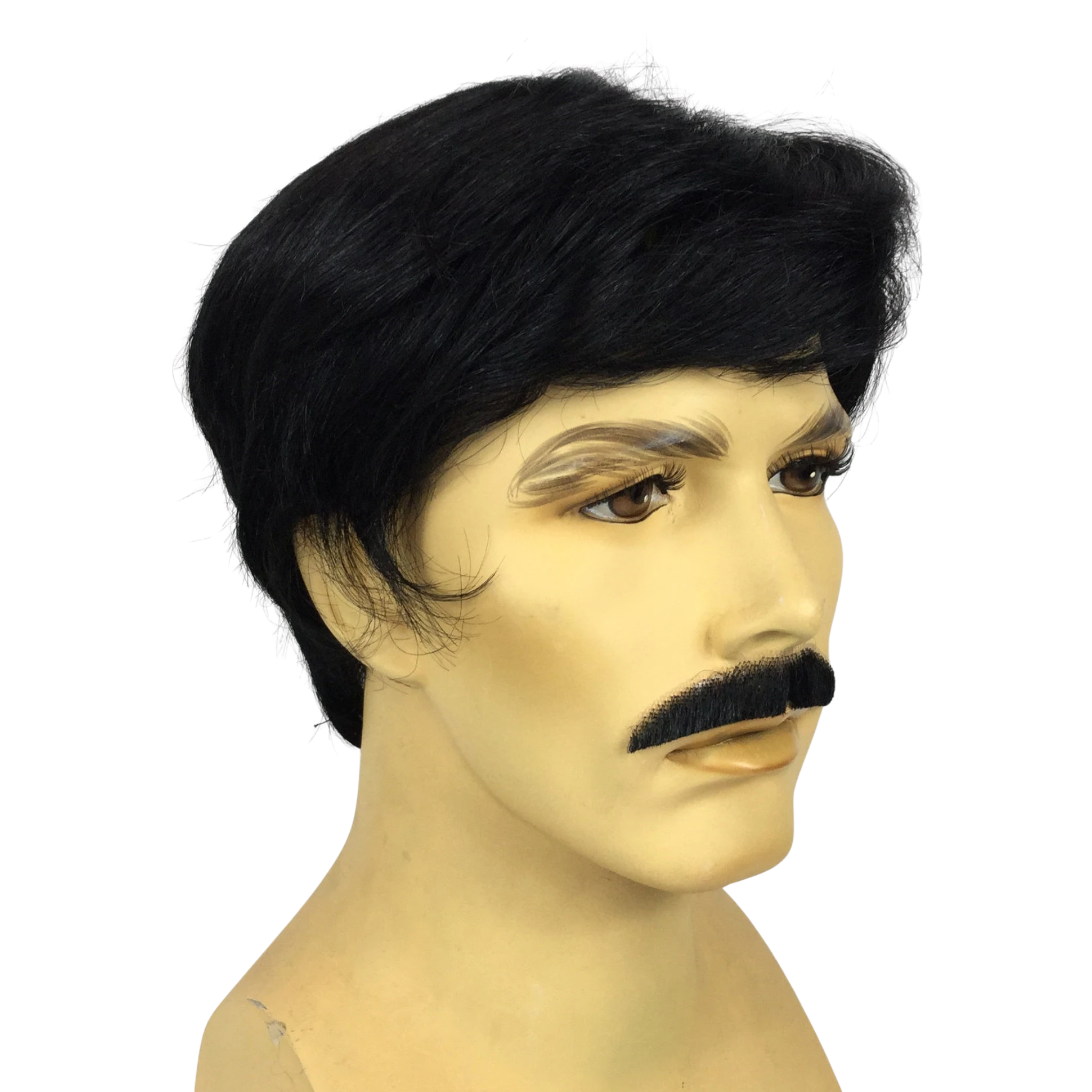 GOMEZ ADDAMS Style Theatrical Wig & Mustache Set