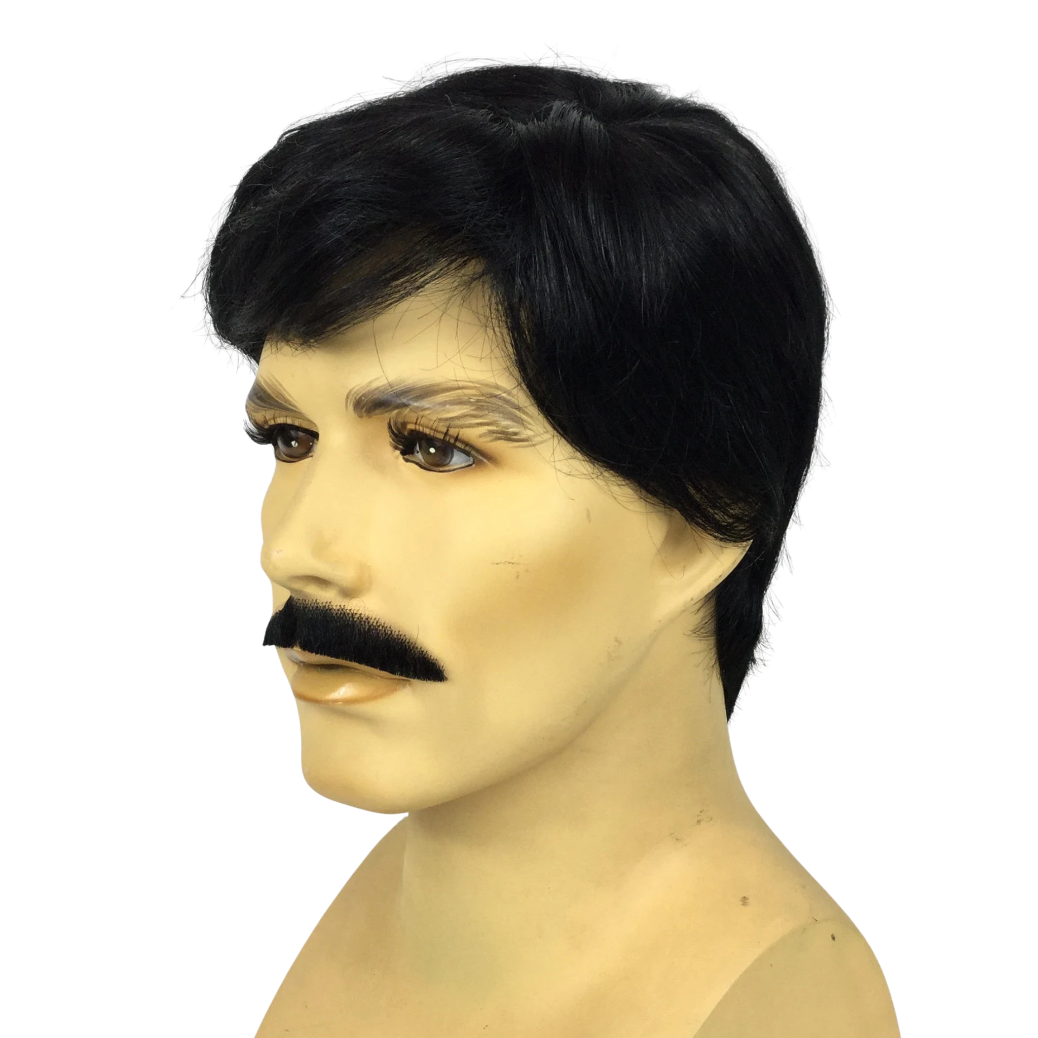 GOMEZ ADDAMS Style Theatrical Wig & Mustache Set