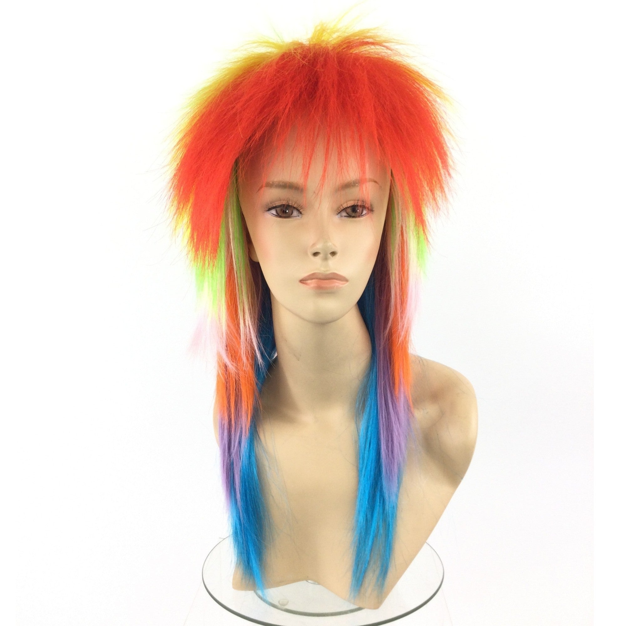1980’s Spiky Punk Rocker Unisex Wig in Fun Party Colors