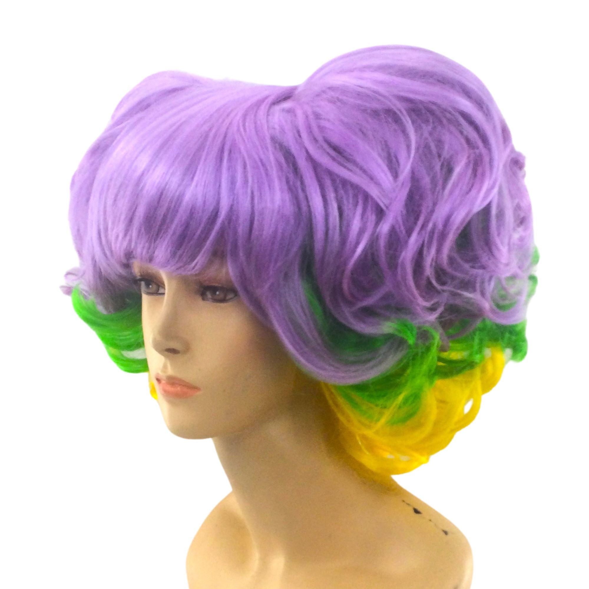 MARDI GRAS Pom-Pom  Beehive Theatrical Wig