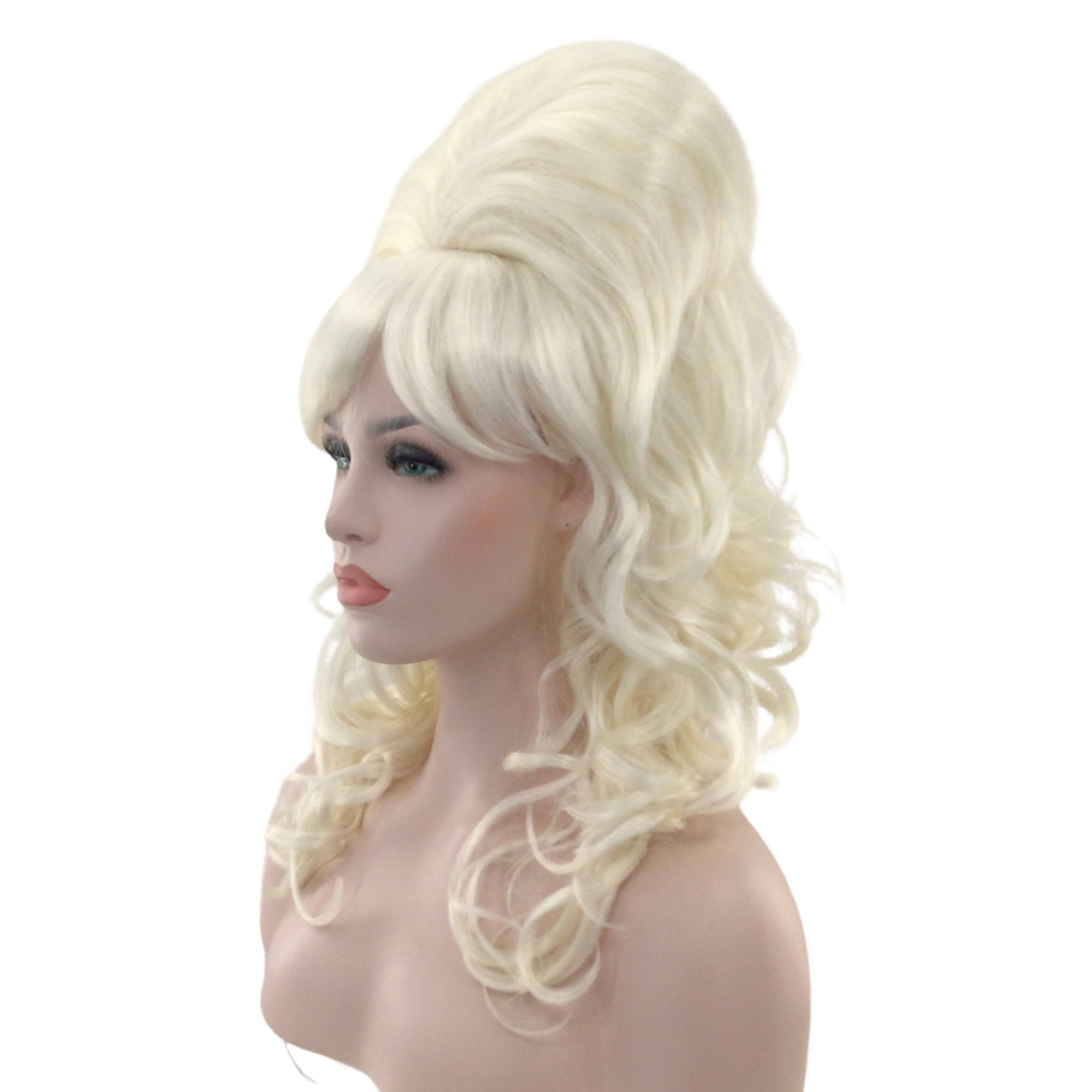 1960’s Vintage Wavy Curly Beehive Theatrical Wig in Natural Colors