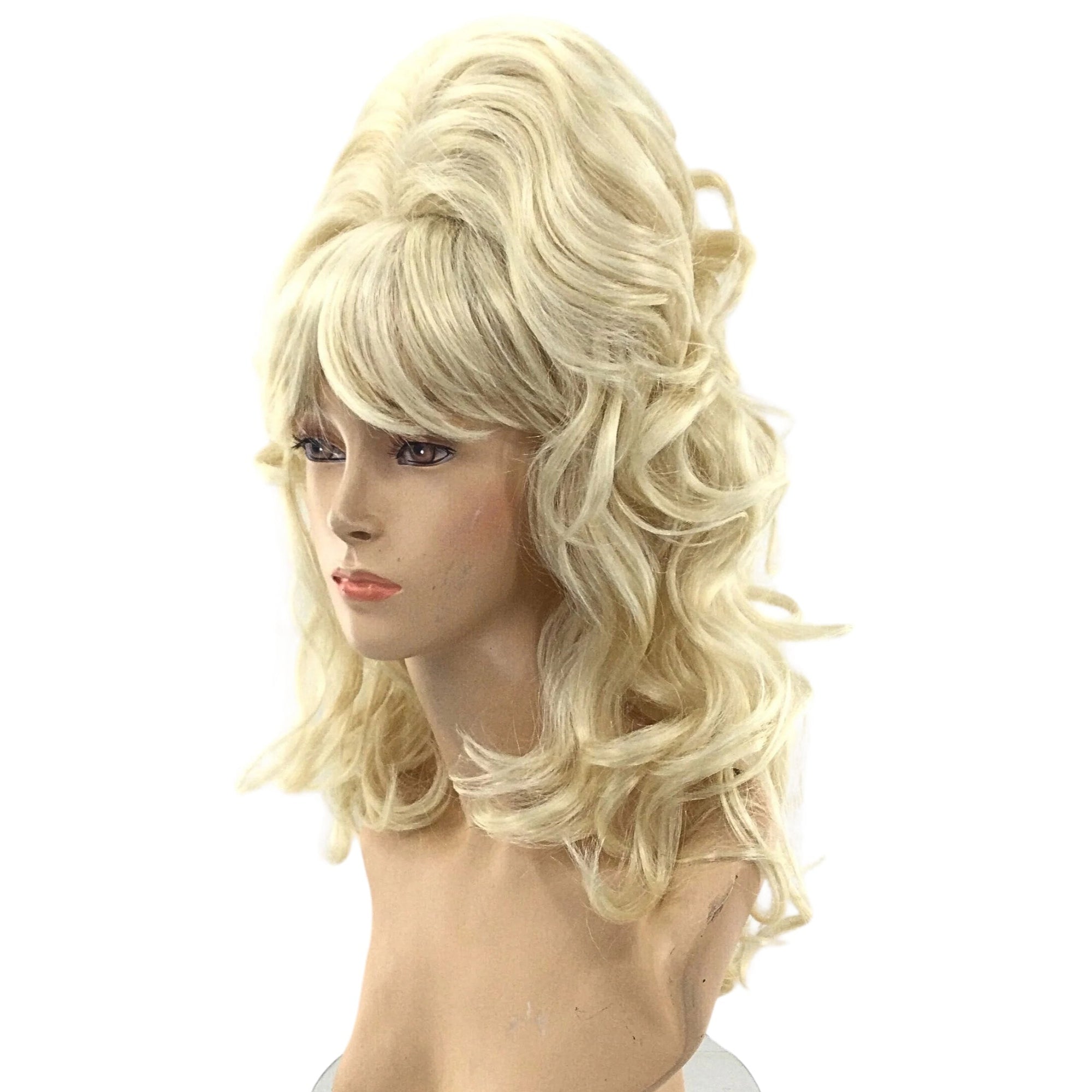 1960’s Vintage Wavy Curly Beehive Theatrical Wig in Natural Colors