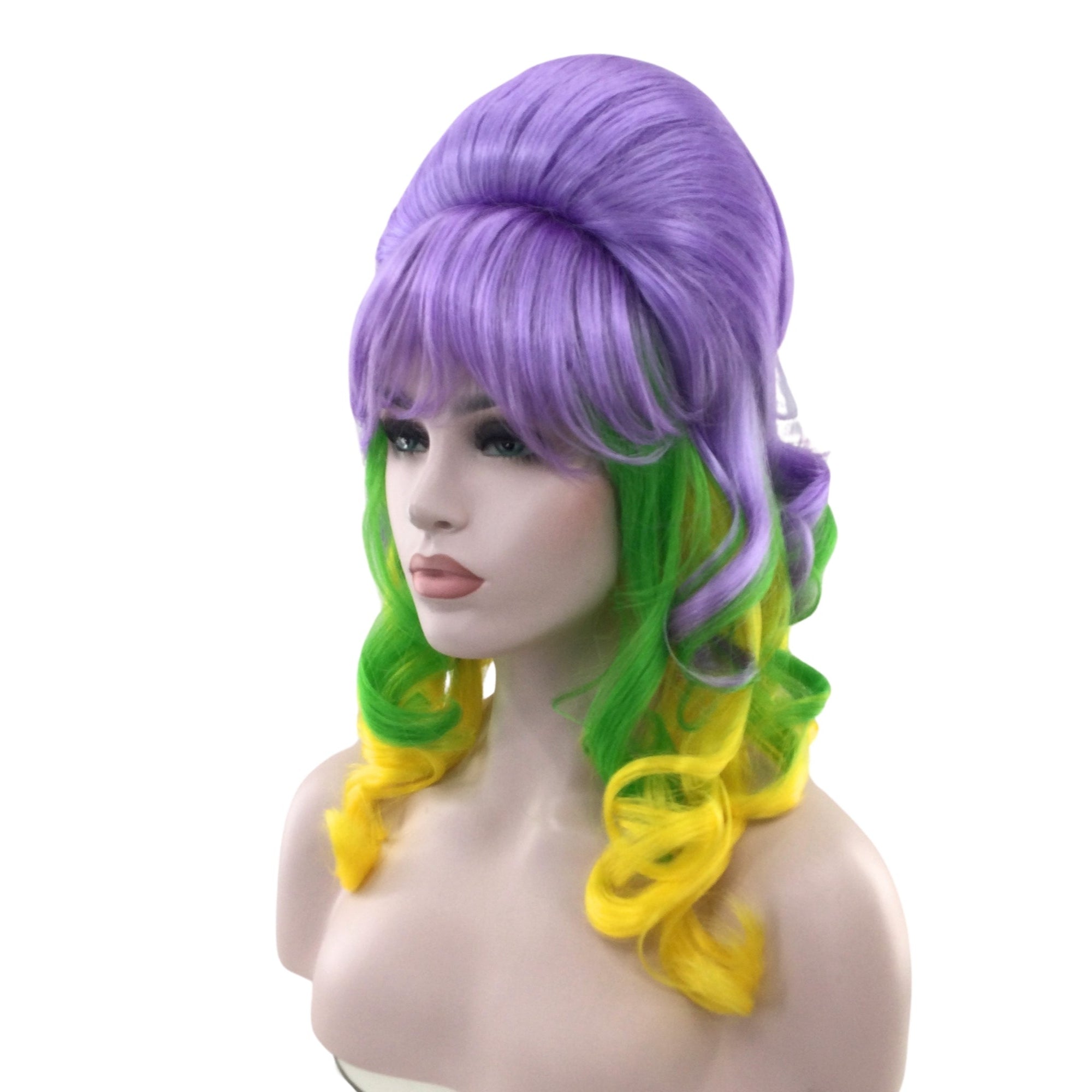 MARDI GRAS Premium Beehive Theatrical Wig