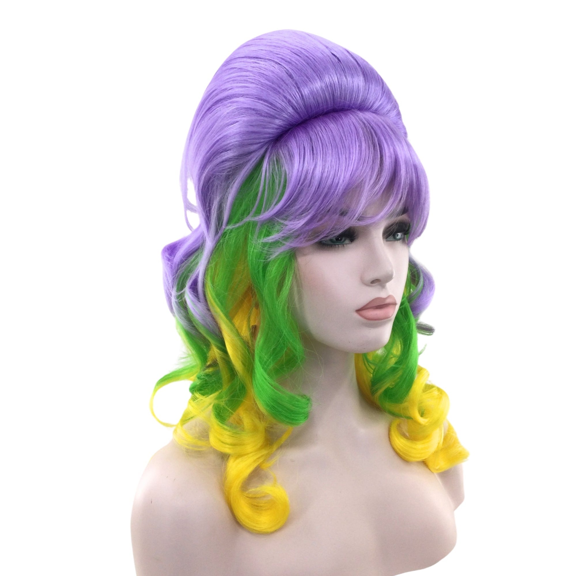 MARDI GRAS Premium Beehive Theatrical Wig