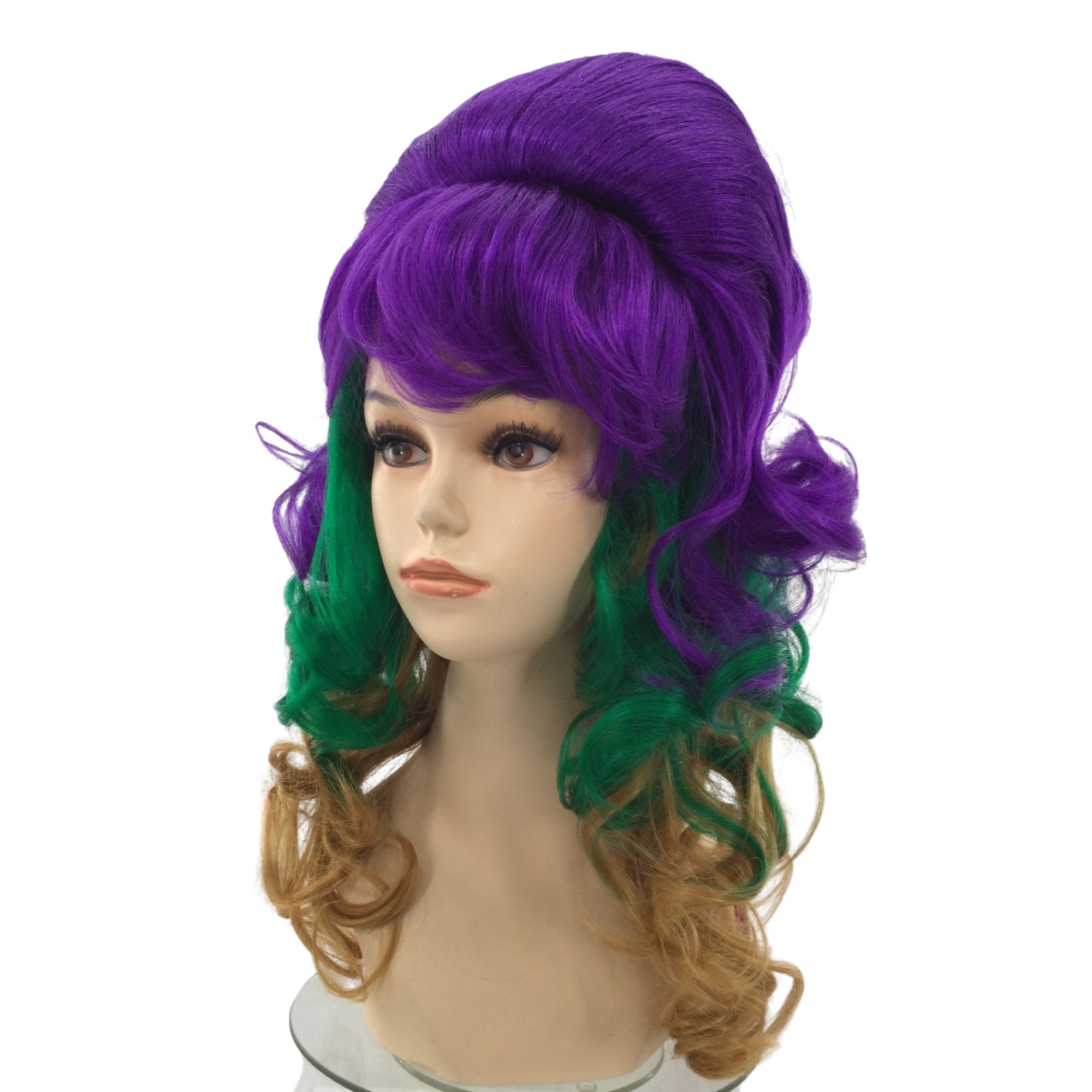 MARDI GRAS Premium Beehive Theatrical Wig