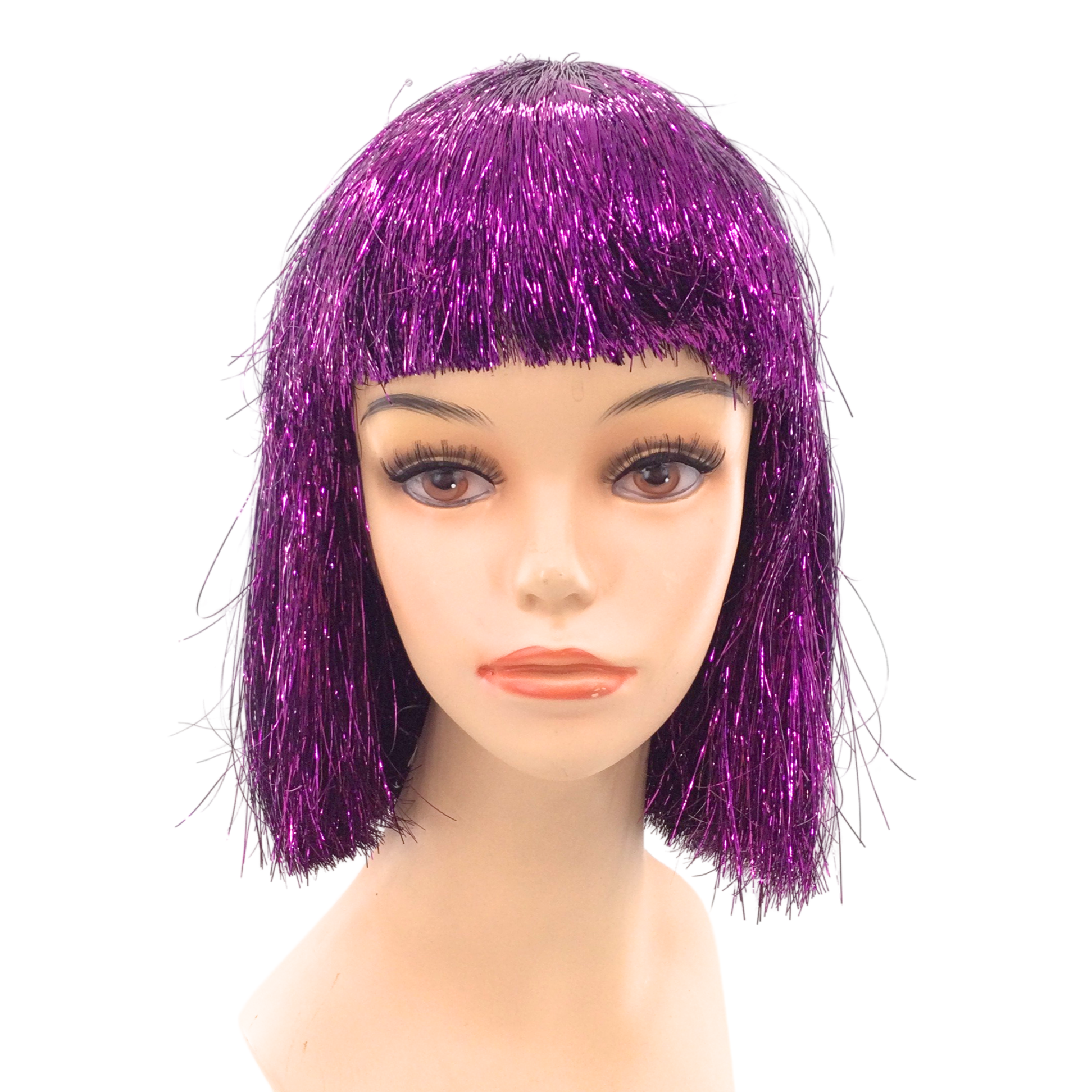 MARDI GRAS Tinsel Theatrical Costume Wig - 3 Colors