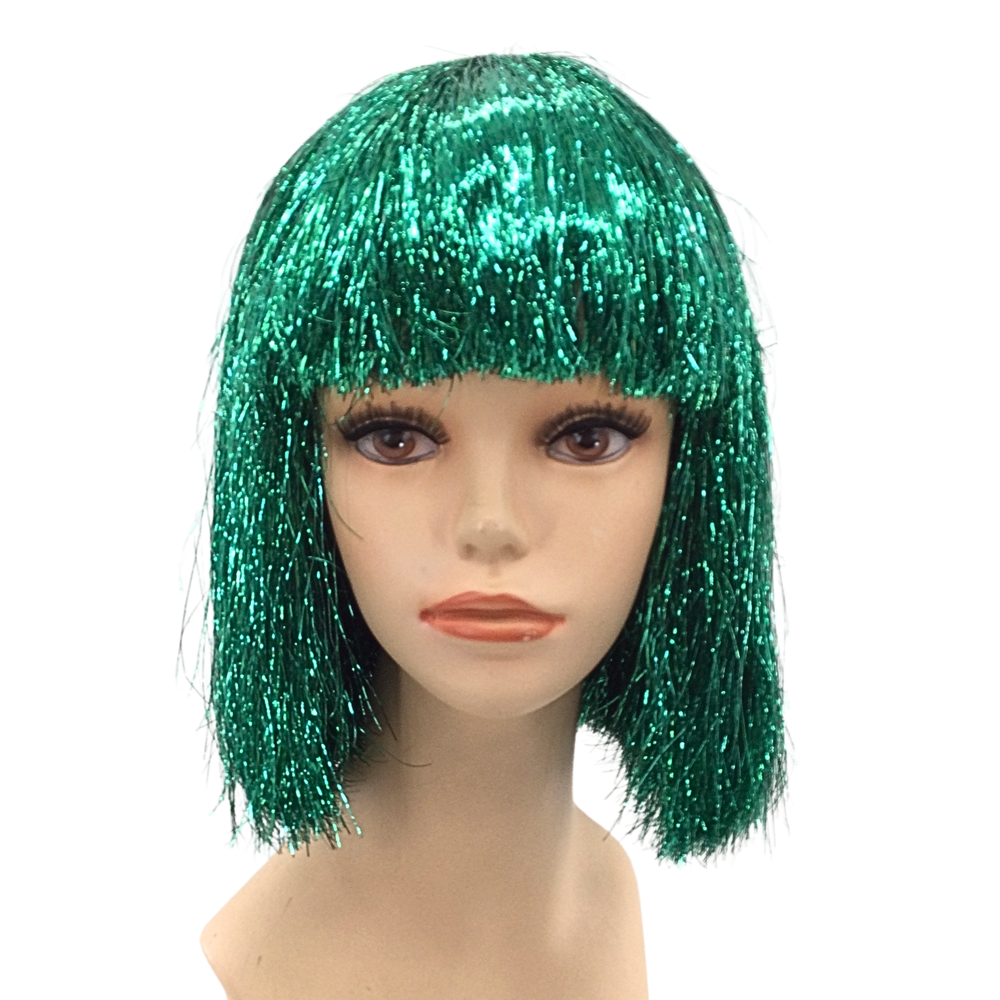 MARDI GRAS Tinsel Theatrical Costume Wig - 3 Colors
