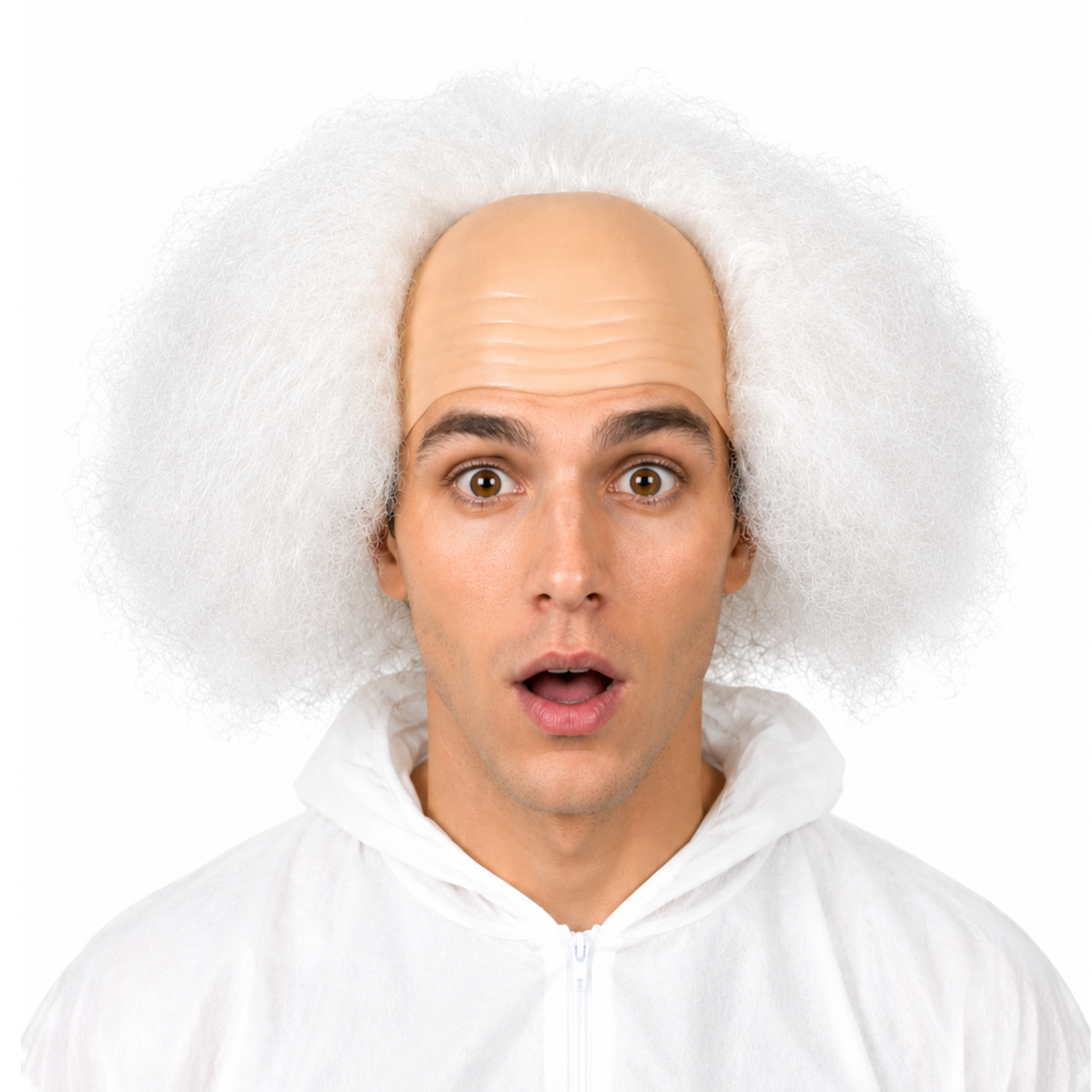DOC BROWN Inspired Theatrical Bald Cap Wig