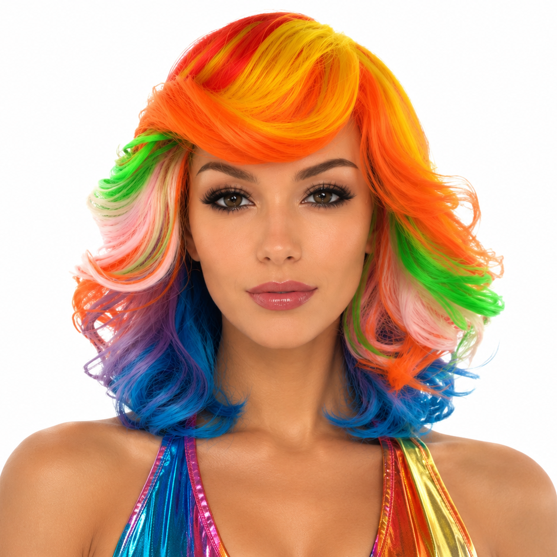 Rainbow Brite Cosplay Rave Theatrical Costume Wig