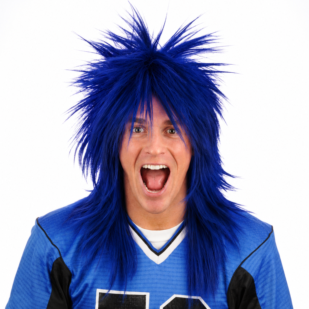 Sports Fan Premium Long Spiky Wig - 7 Team Colors