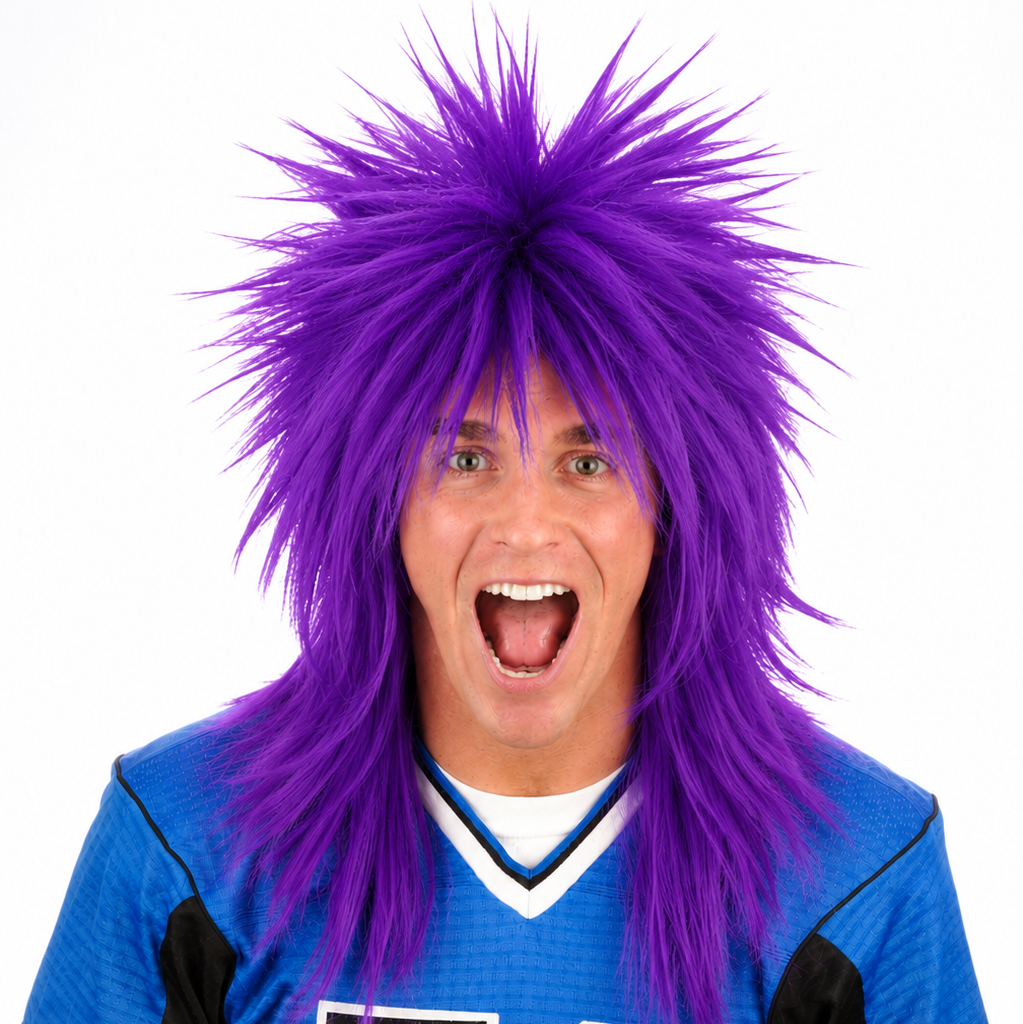 Sports Fan Premium Long Spiky Wig - 7 Team Colors