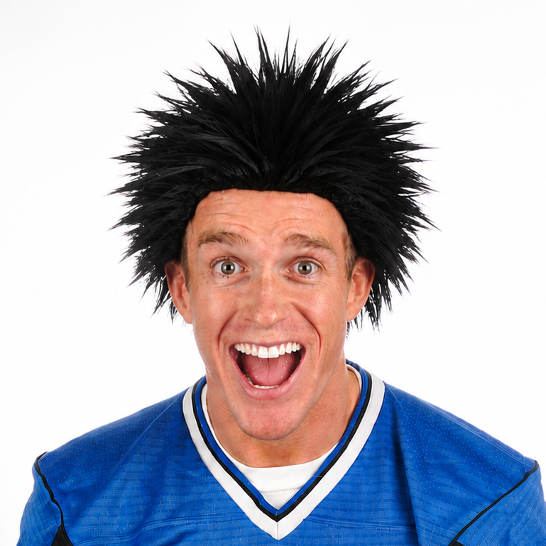 Sports Fan Premium Spiky Wig - 7 Team Colors