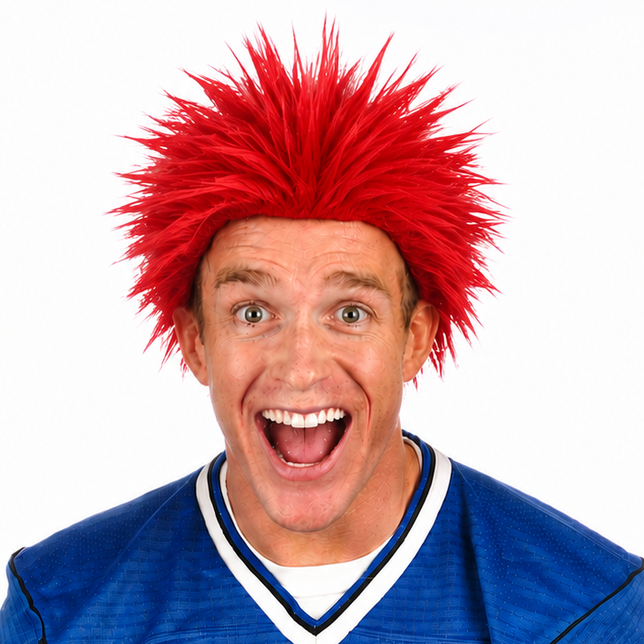 Sports Fan Premium Spiky Wig - 7 Team Colors