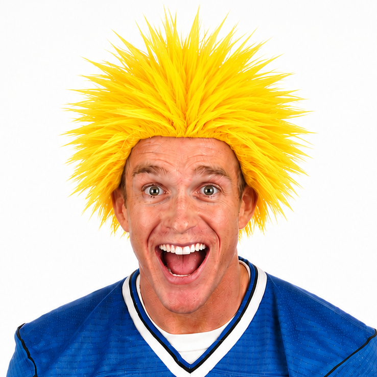 Sports Fan Premium Spiky Wig - 7 Team Colors