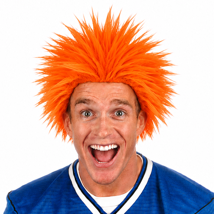 Sports Fan Premium Spiky Wig - 7 Team Colors