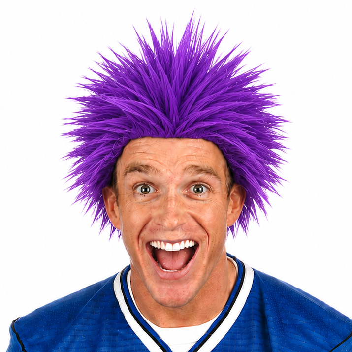 Sports Fan Premium Spiky Wig - 7 Team Colors
