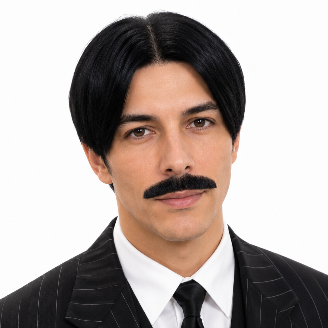 GOMEZ Inspired Theatrical Wig & Mustache Set