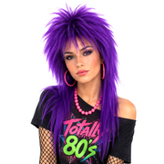 1980’s Spiky Punk Rocker Unisex Wig in Fun Party Colors