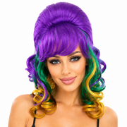 MARDI GRAS Premium Beehive Theatrical Wig