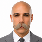 Theatrical Quality Premium Curly Handlebar Mustache - 6 Colors
