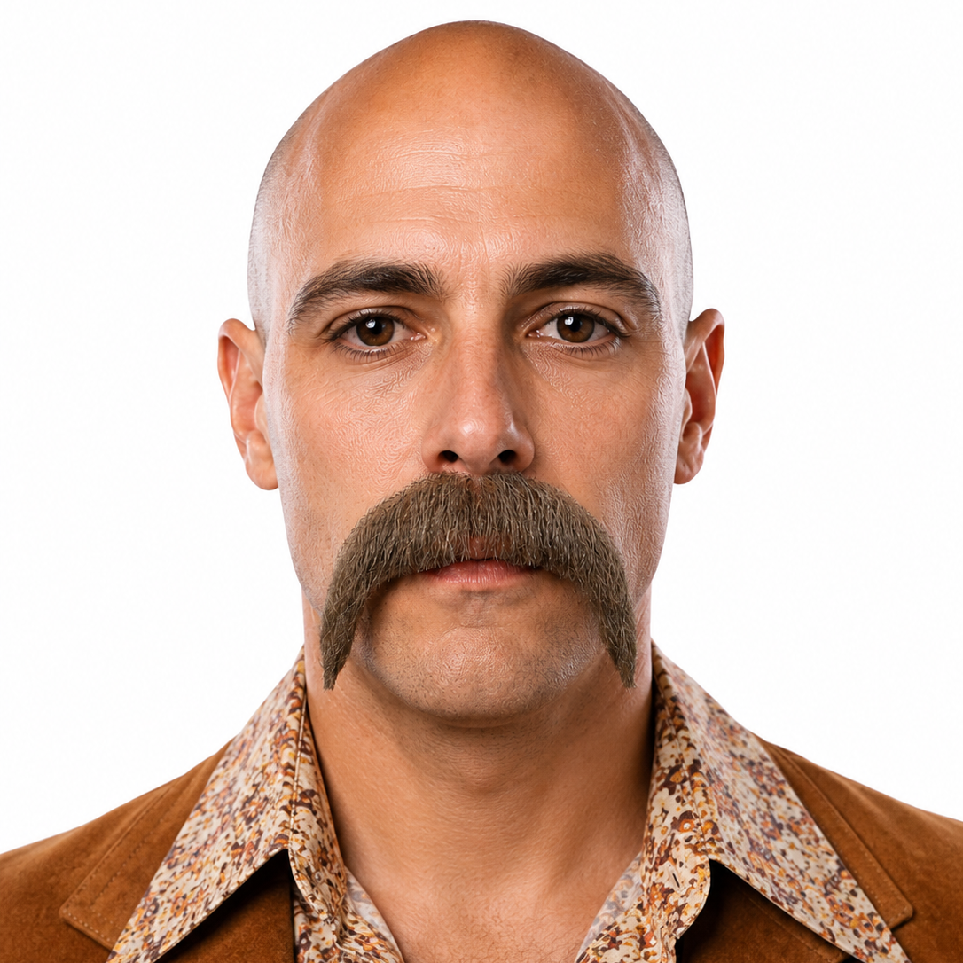 Theatrical Quality Full Rounded Premium Mustache - 11 Colors