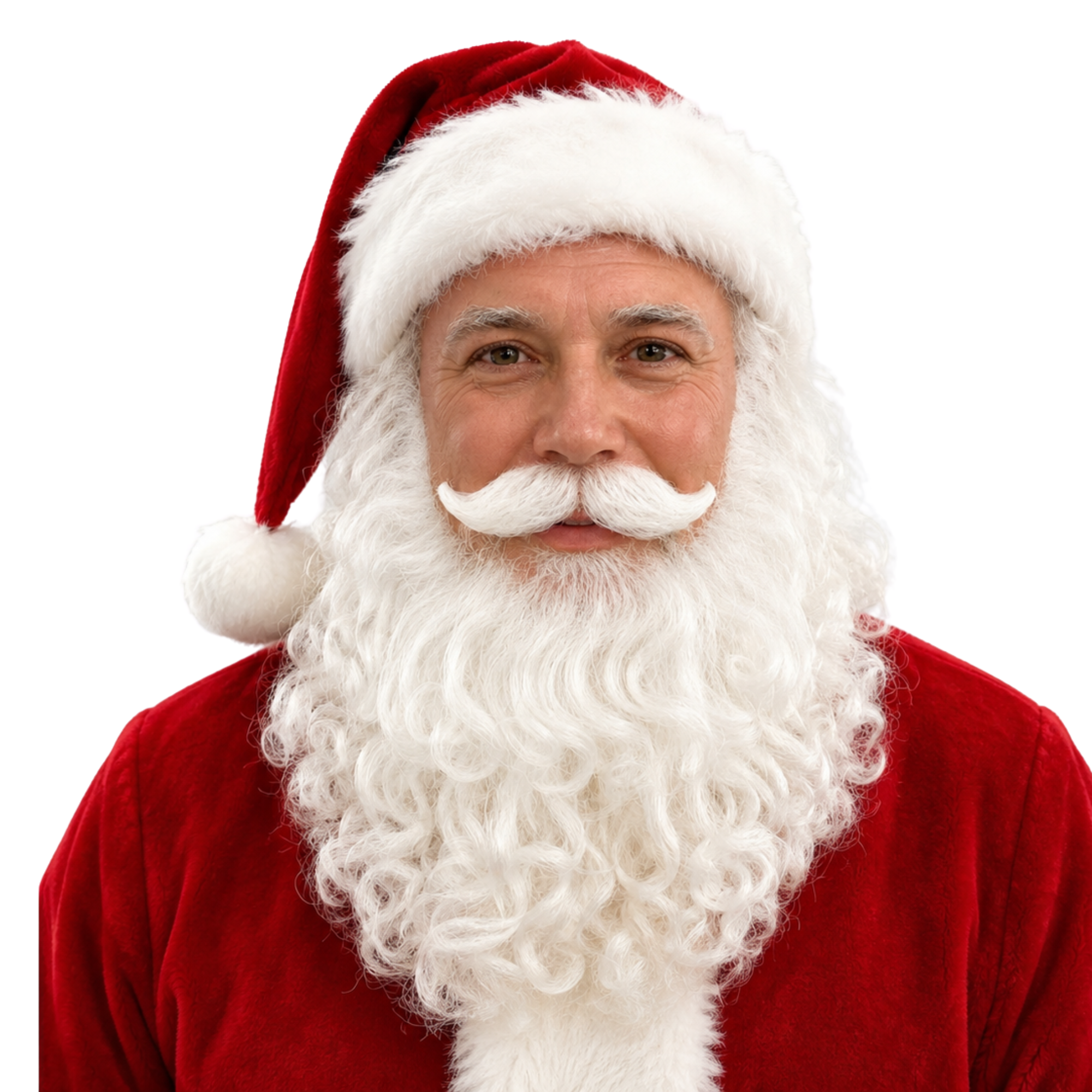 Santa Claus Beard & Mustache Curly Long Set