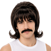 I Want to Break Free Beehive Wig & Mustache Set