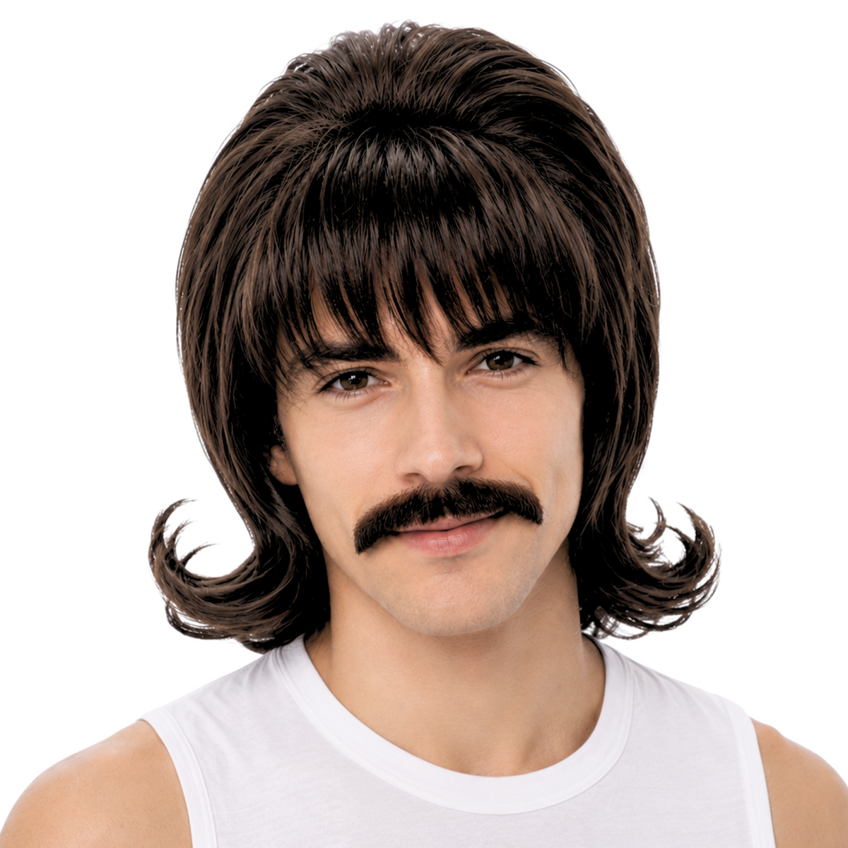 I Want to Break Free Beehive Wig & Mustache Set