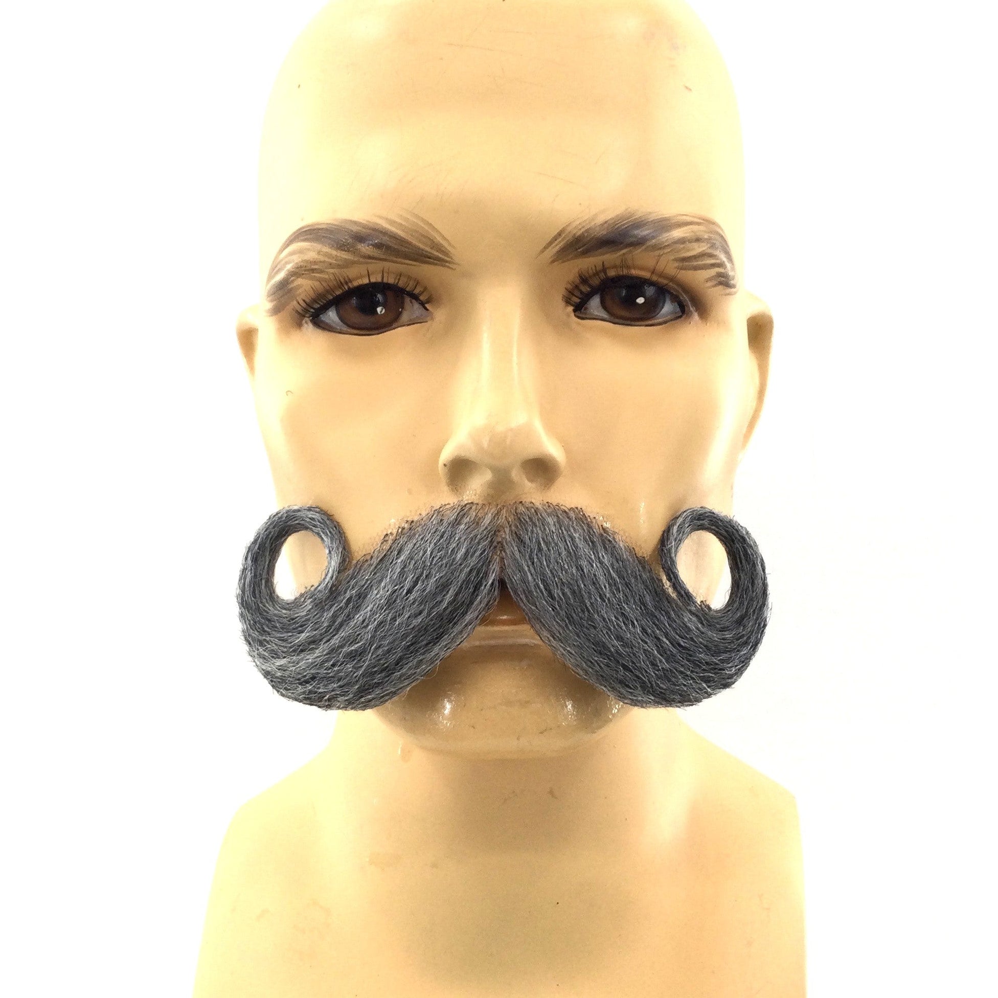 Theatrical Quality Big Curl Handlebar Premium Mustache - 6 Colors