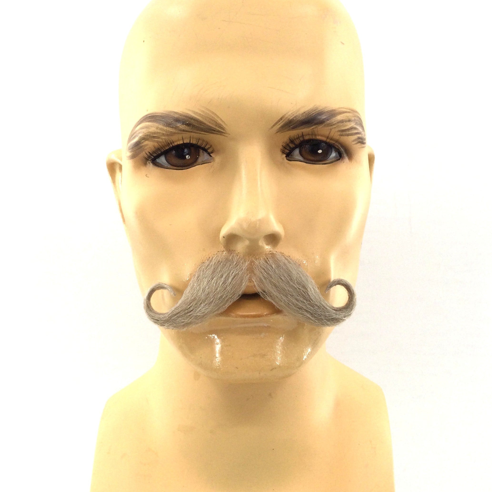 Theatrical Quality Premium Curly Handlebar Mustache - 6 Colors