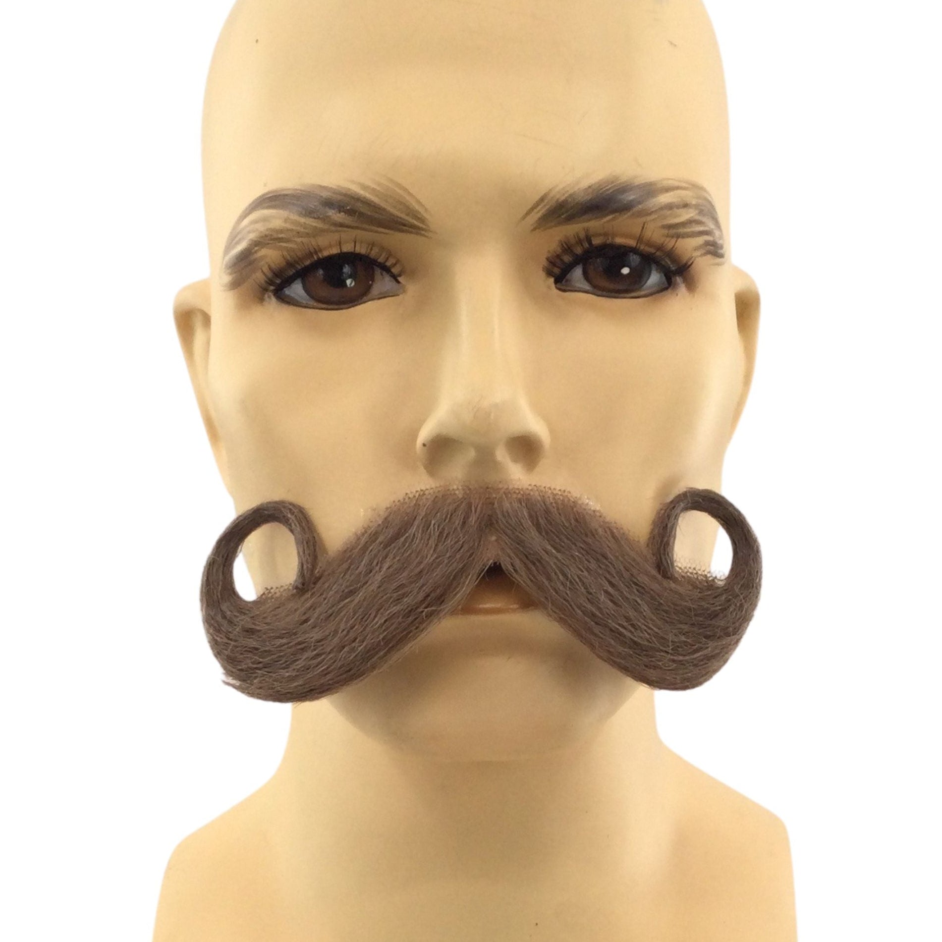 Theatrical Quality Big Curl Handlebar Premium Mustache
