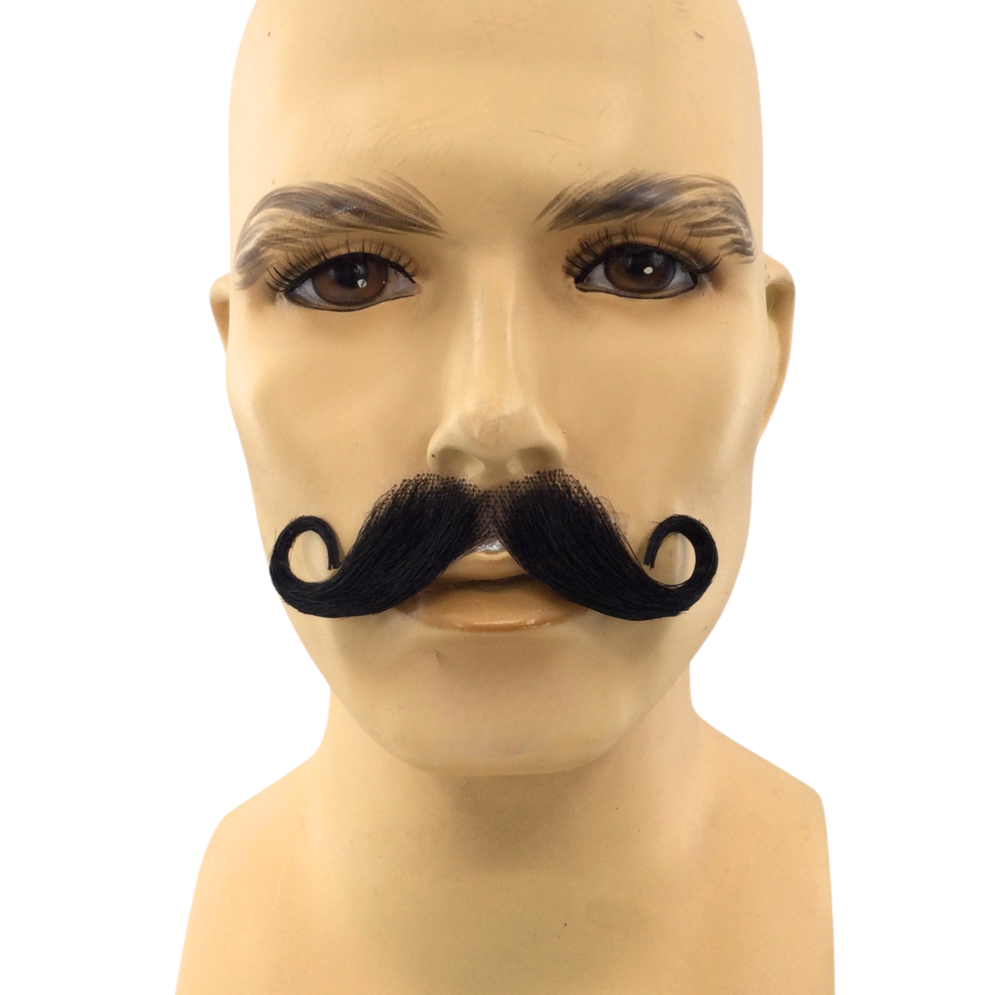 Theatrical Quality Premium Curly Handlebar Mustache