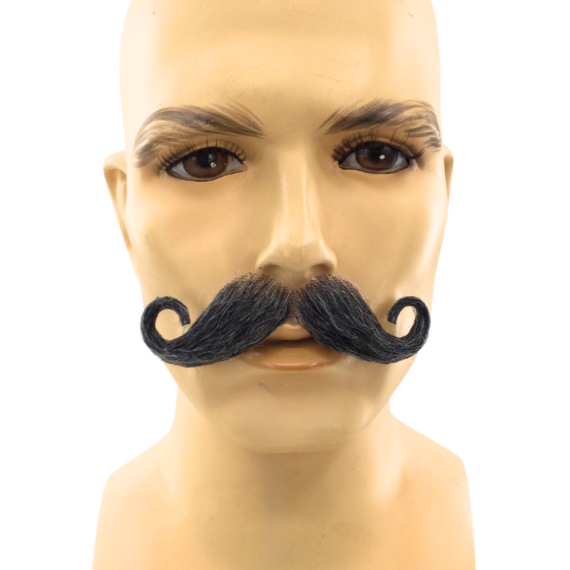 Theatrical Quality Premium Curly Handlebar Mustache