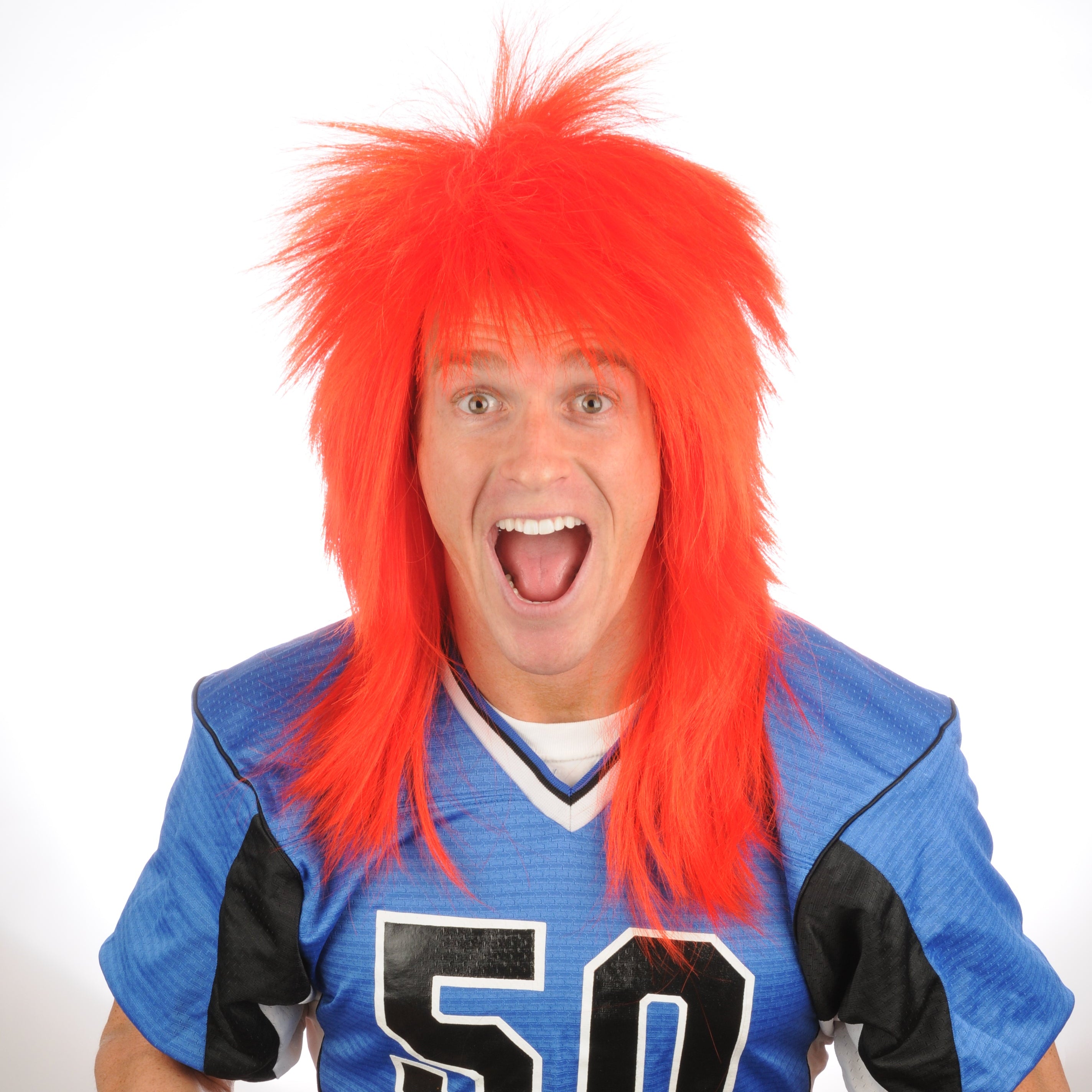 Sports Fan Premium Long Spiky Wig - 7 Team Colors