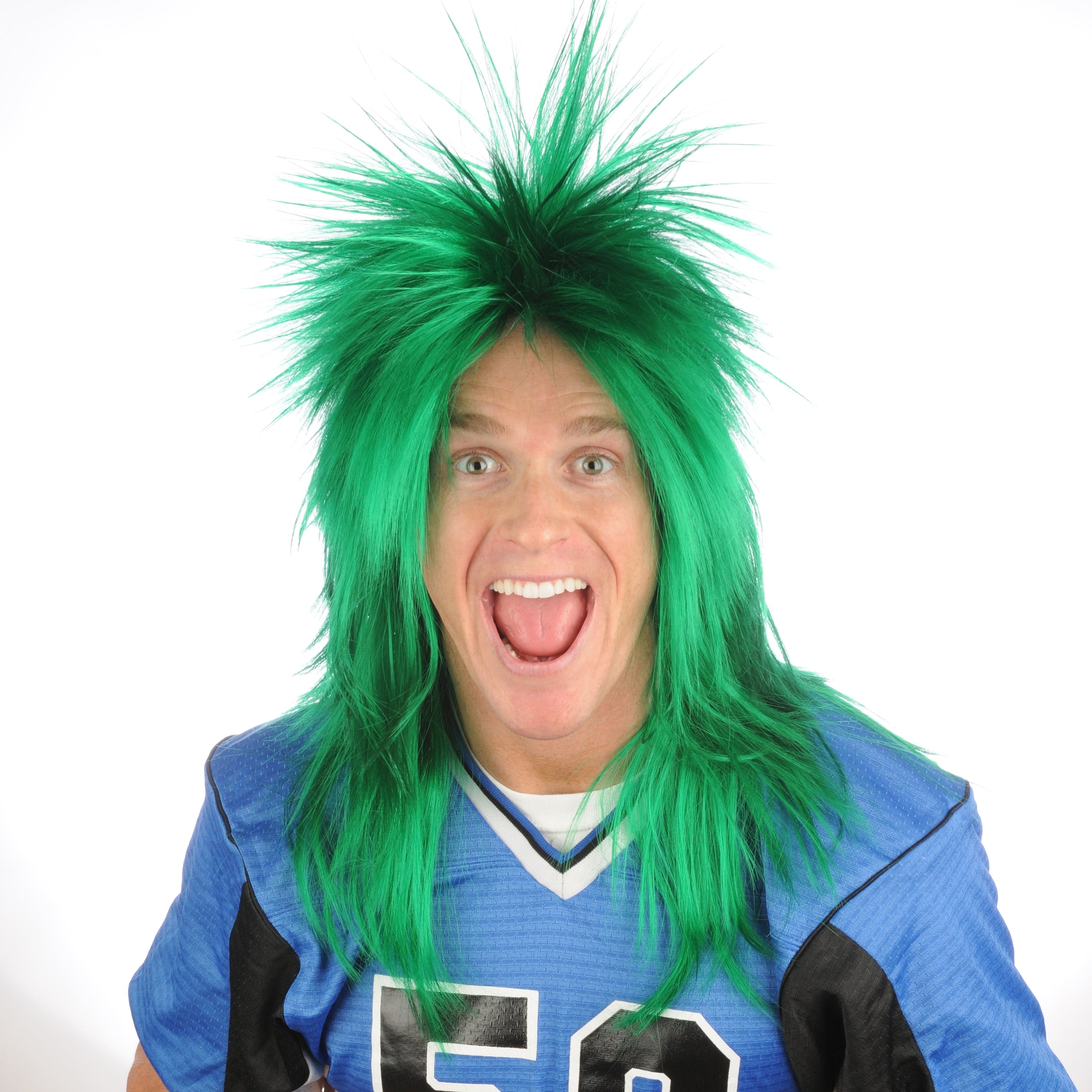 Sports Fan Premium Long Spiky Wig - 7 Team Colors