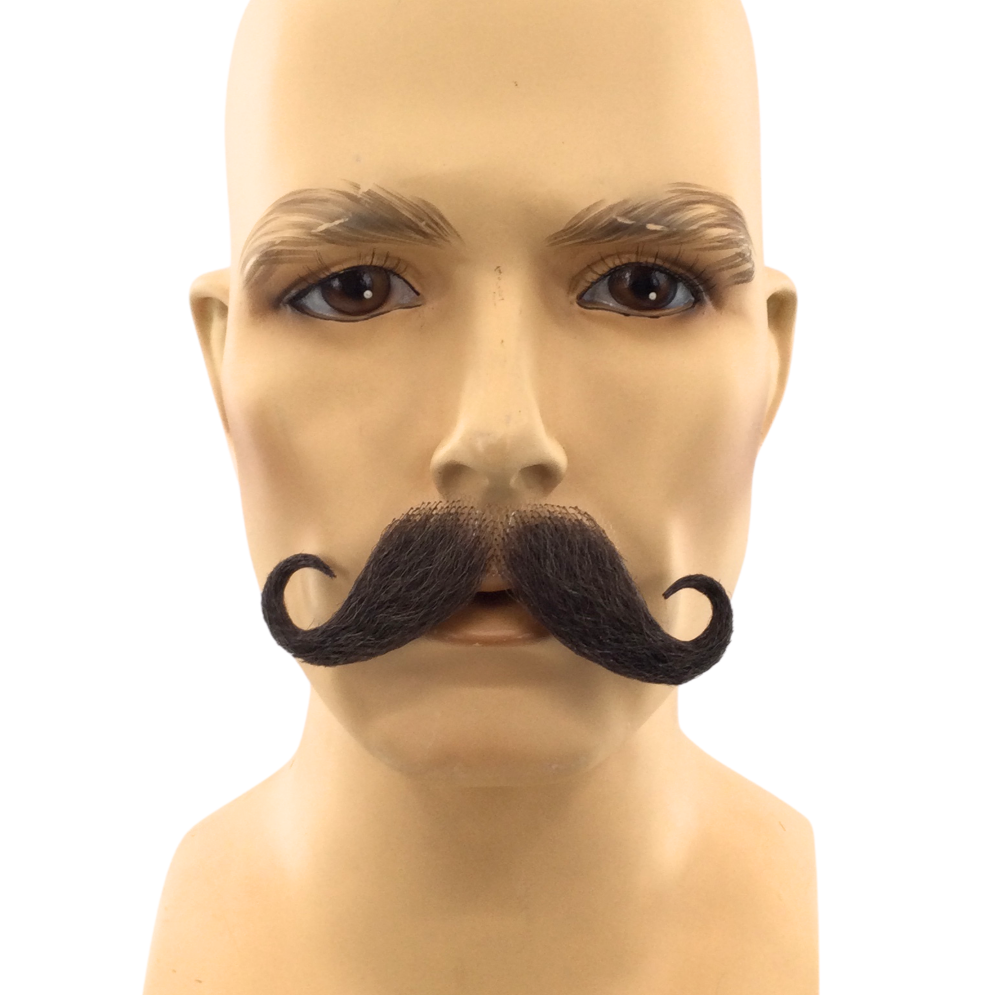 Theatrical Quality Premium Curly Handlebar Mustache