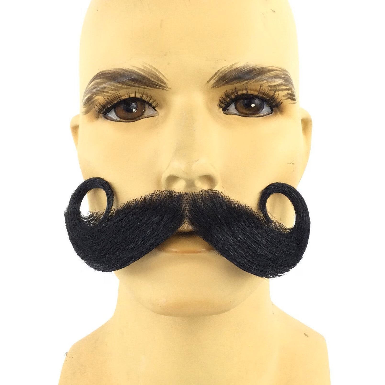 Theatrical Quality Big Curl Handlebar Premium Mustache - 6 Colors