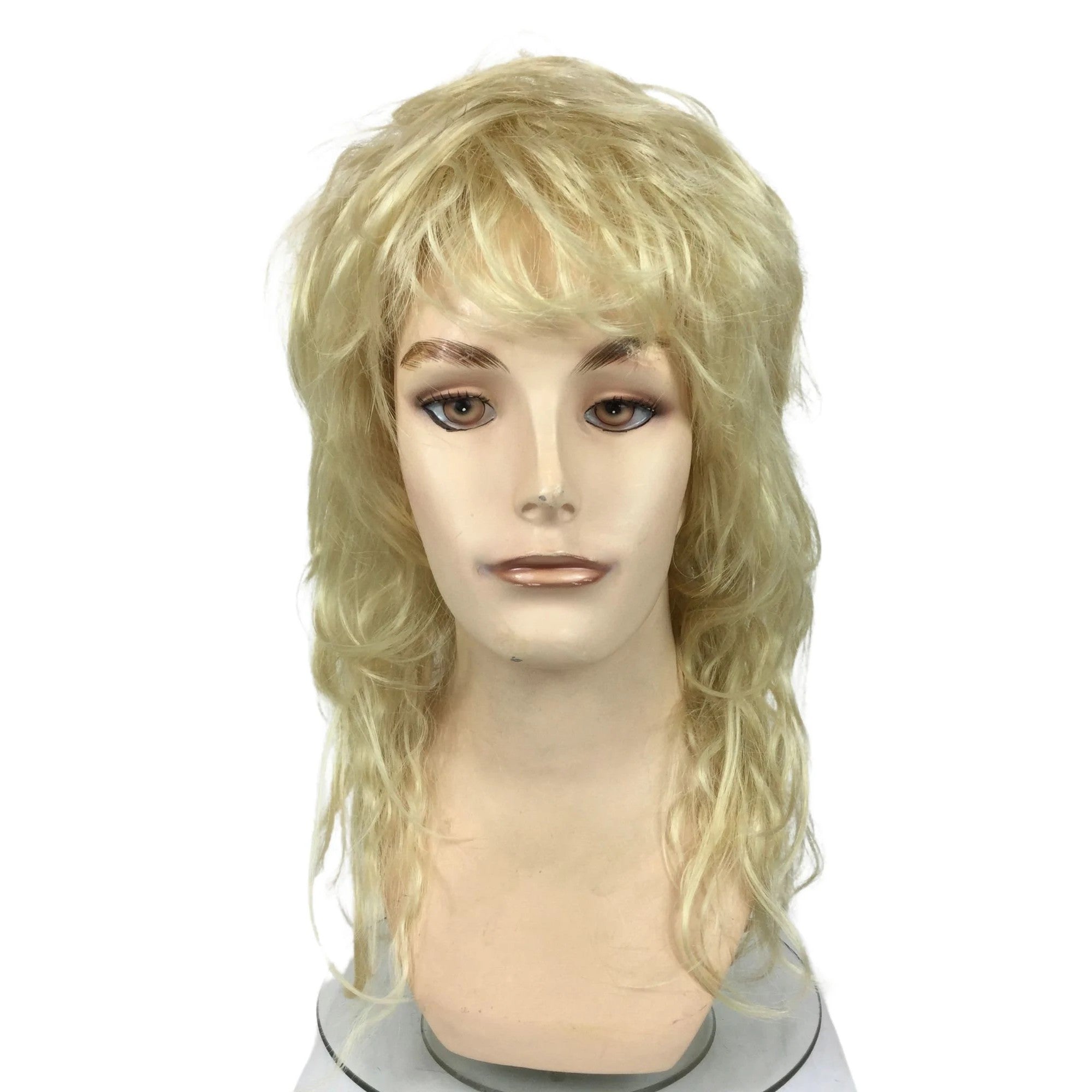 1990's Hair Metal Rocker Theatrical Wig in Natural Colors
