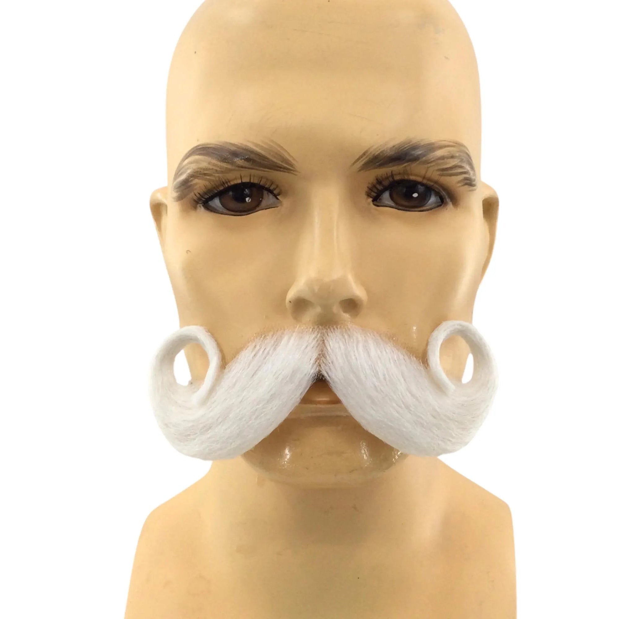 Theatrical Quality Big Curl Handlebar Premium Mustache - 6 Colors